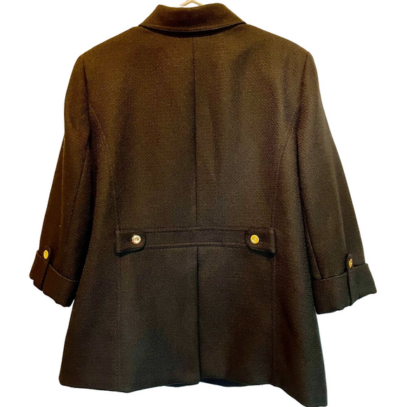 Tahari Black Boucle Jacket Gold-Tone Button, 14W - Picture 5 of 14